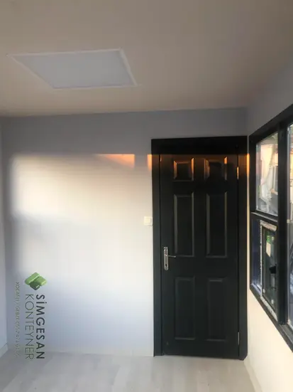 Laminat parke zeminli güvenlik kabini içi