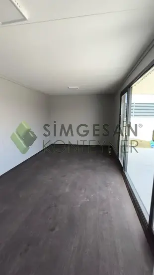 Laminat parke zeminli konteyner ev iç mekan tasarımı