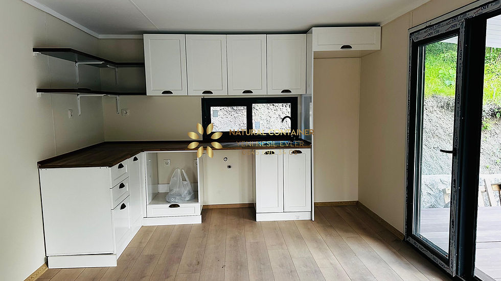 Küçük resim: 56m2 2+1 Ahşap Desen BetpanlıEv Konteyner