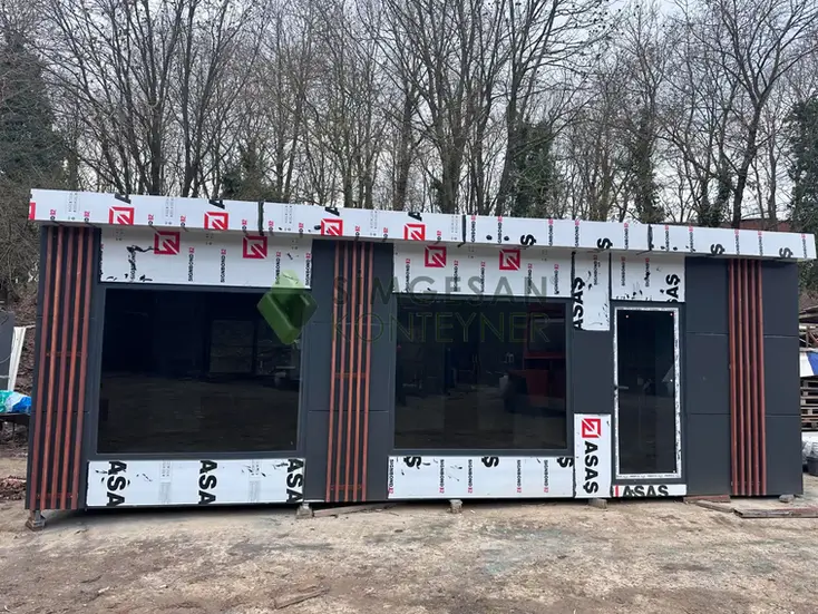 betopan duvarlı ofis konteyneri iç tasarım