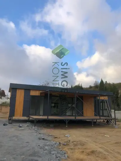 Modern tiny house tasarımlı ahşap konteyner ev