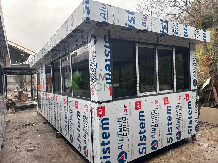 3x7 modern bekçi kulübesi kompozit kaplama