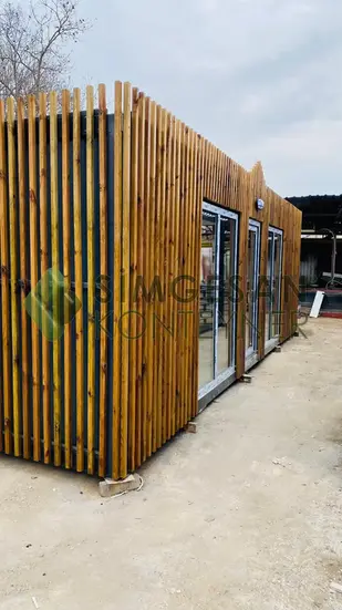 Estetik ve fonksiyonel ahşap ofis konteyneri