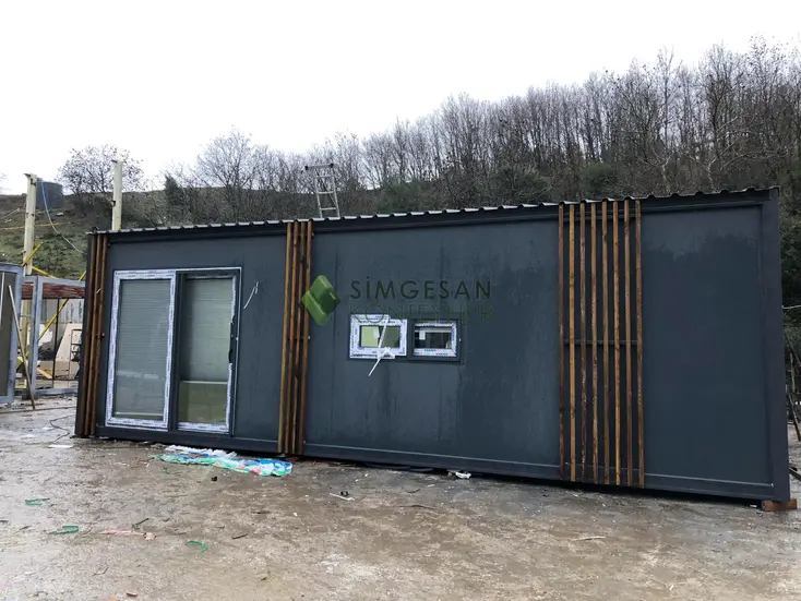 Simgesan 350x800 modern konteyner ev ön cephe fotoğrafı