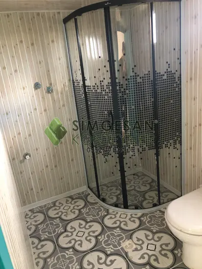 Seramik zeminli modern WC & duş