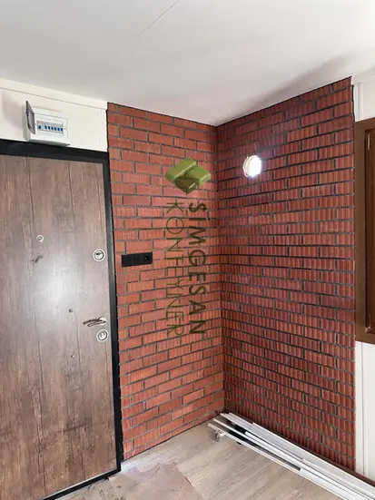 Tuğla kaplama şömine alanı 4x8 konteyner ev