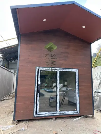 Patina boyalı fugalı cephe konteyner ev