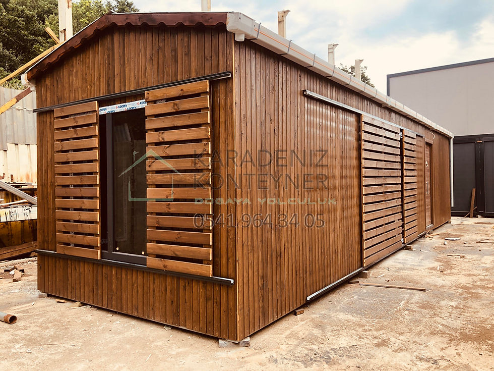 Küçük resim: 33m²çatılı ahşap konteyner ev