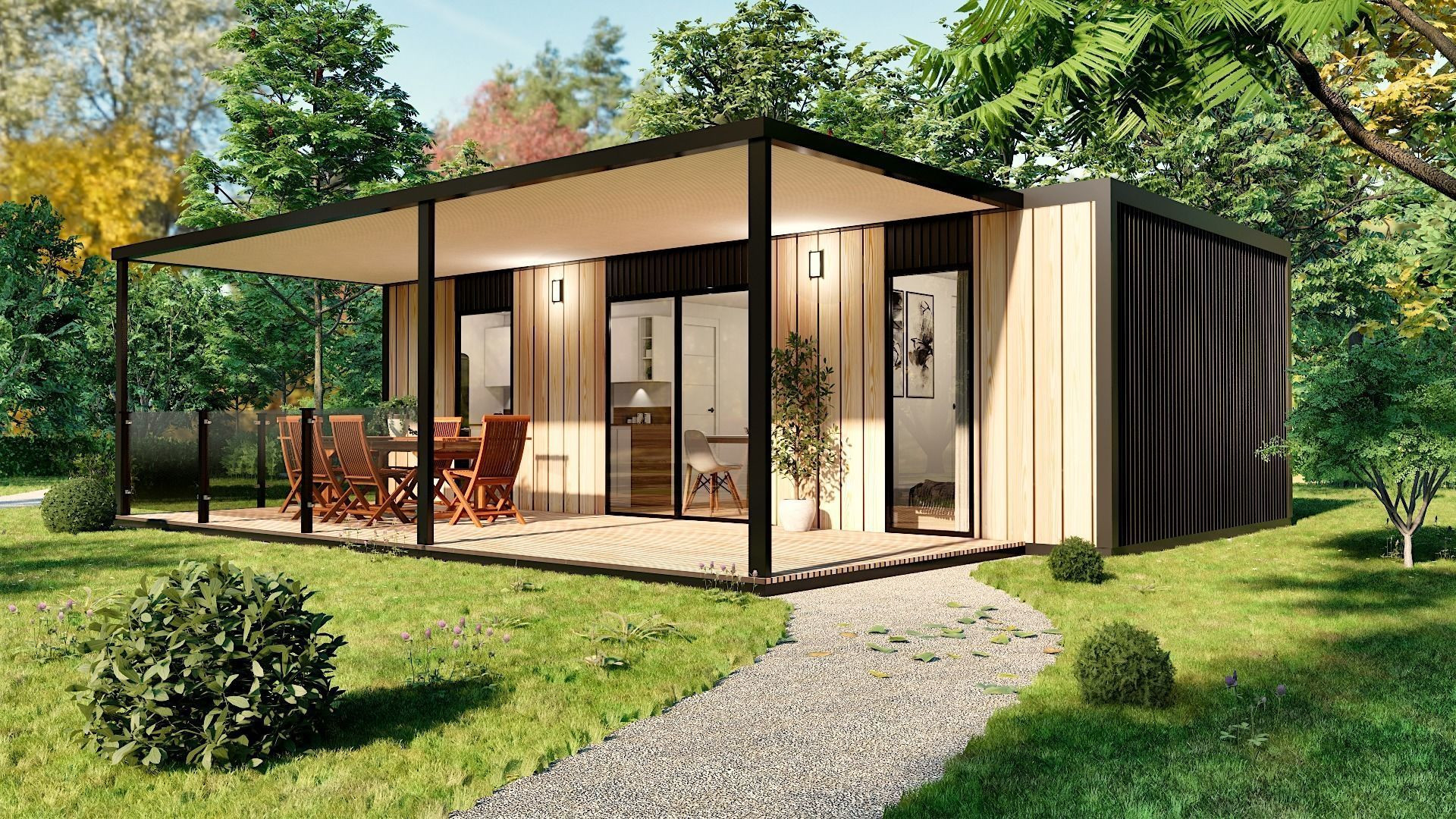 4x10 40m2 2+1 AHŞAP KONTEYNER