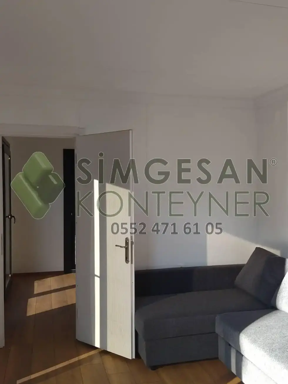 1+1 planlı konteyner ev iç tasarım yerleşimi