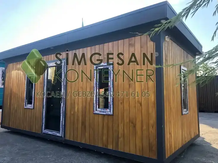 PVC doğrama pencereli ahşap konteyner ev