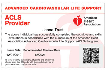 Sample ACLS Certification