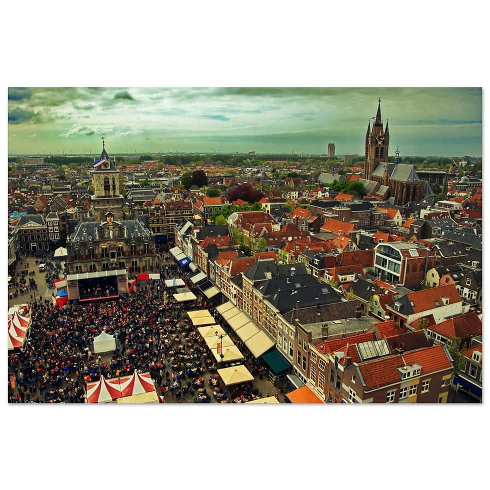 Birds Eye View on the Grote Markt Delft