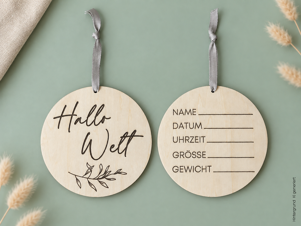 Miniaturbild: Meilensteinkarte Geburtsdaten aus Holz | "Hallo Welt" 