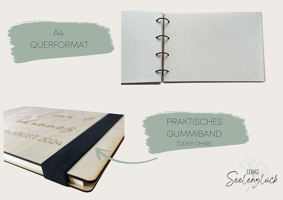 Miniaturbild: Personalisiertes Hochzeitsgästebuch DIN A4 | Holzcover