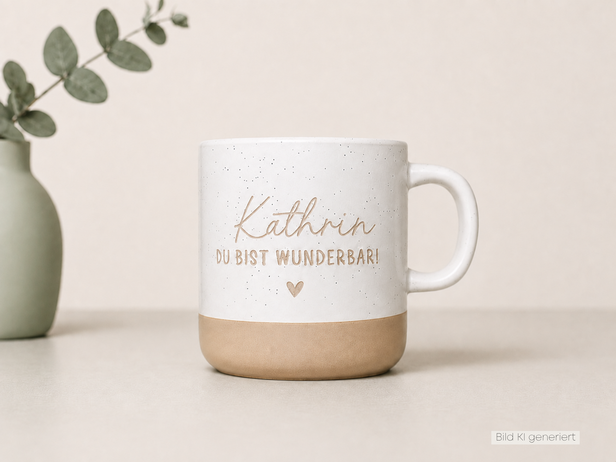 Personalisierte Keramiktasse "Du bist wunderbar"