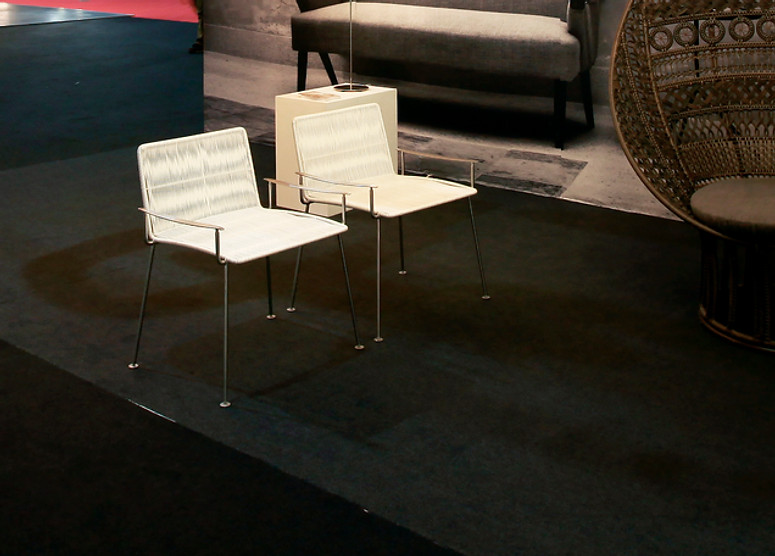 The Sylph Chair—elegance in handwoven rope and stainless steel form.