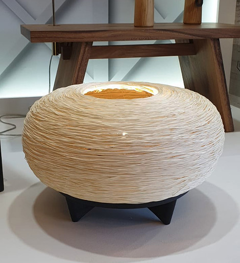 Design table light made of rattan