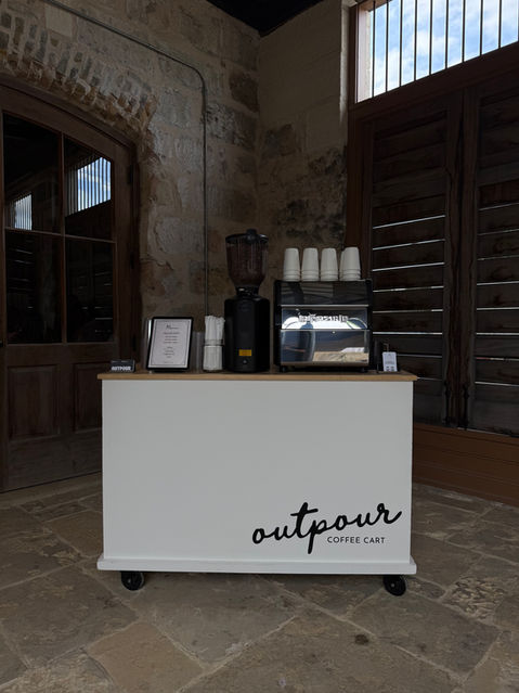 espresso bar setup for wedding in san antonio, texas