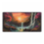 Mystical Waterfall at Sunset Desk Mat