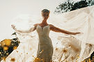 Bride in sunset