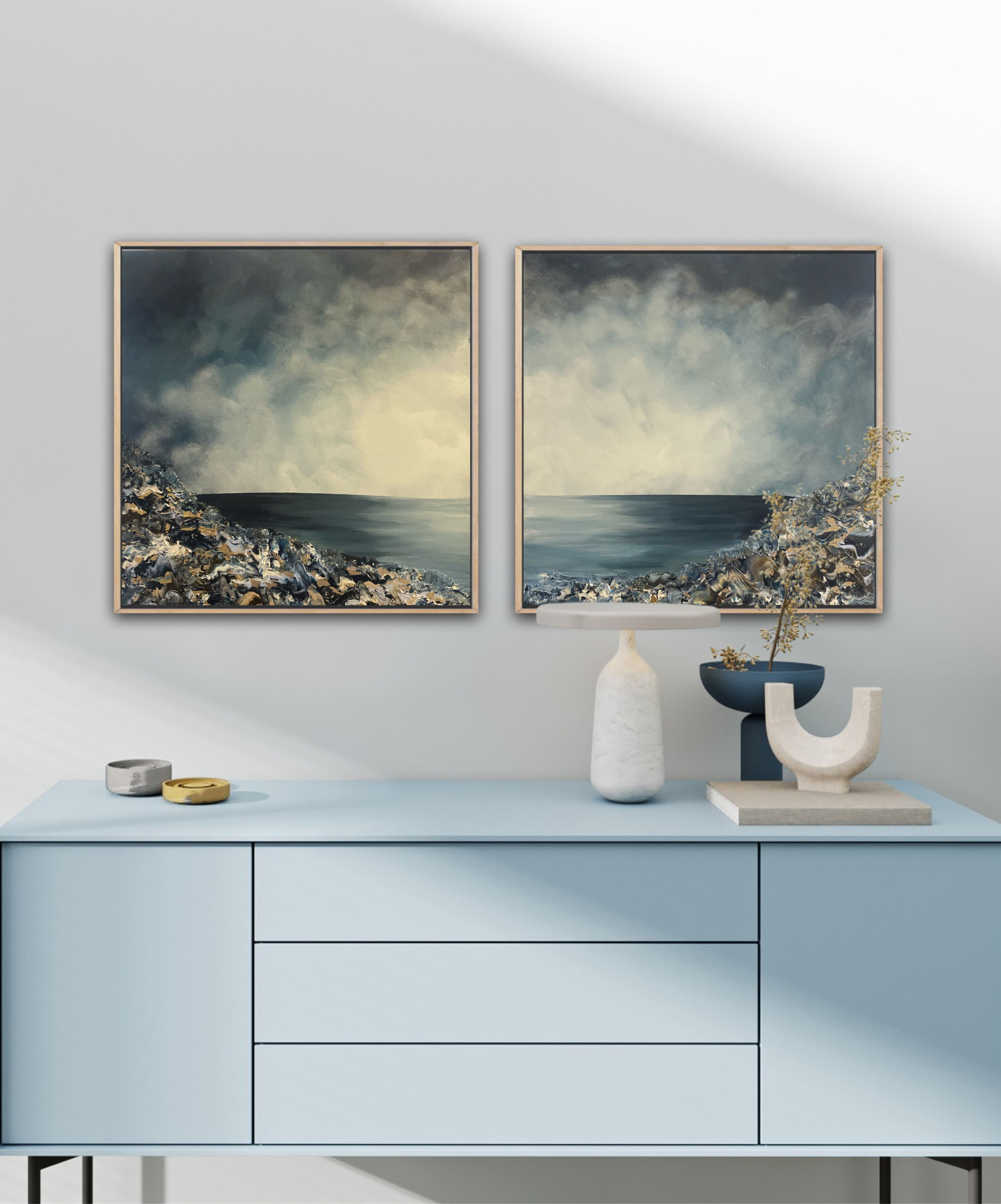 ‘Whispers Beyond the Horizon’ Diptych (50x50cm per piece)