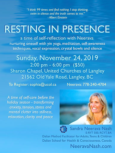 Neerava Workshop Resting in Presence Nov