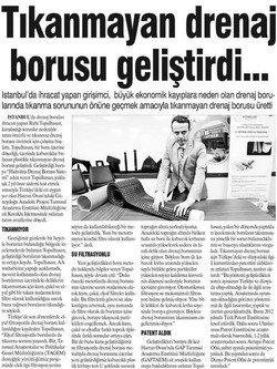 Tarım Bakanlığ Destekleri ile Tıkanmaz Drenaj Borusu üretildi.