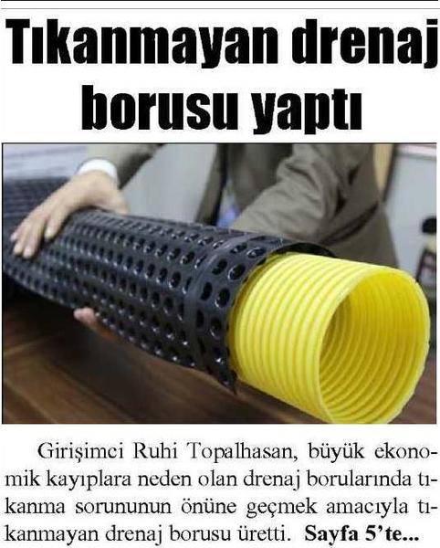 Tıkanmaz drenaj borusu
