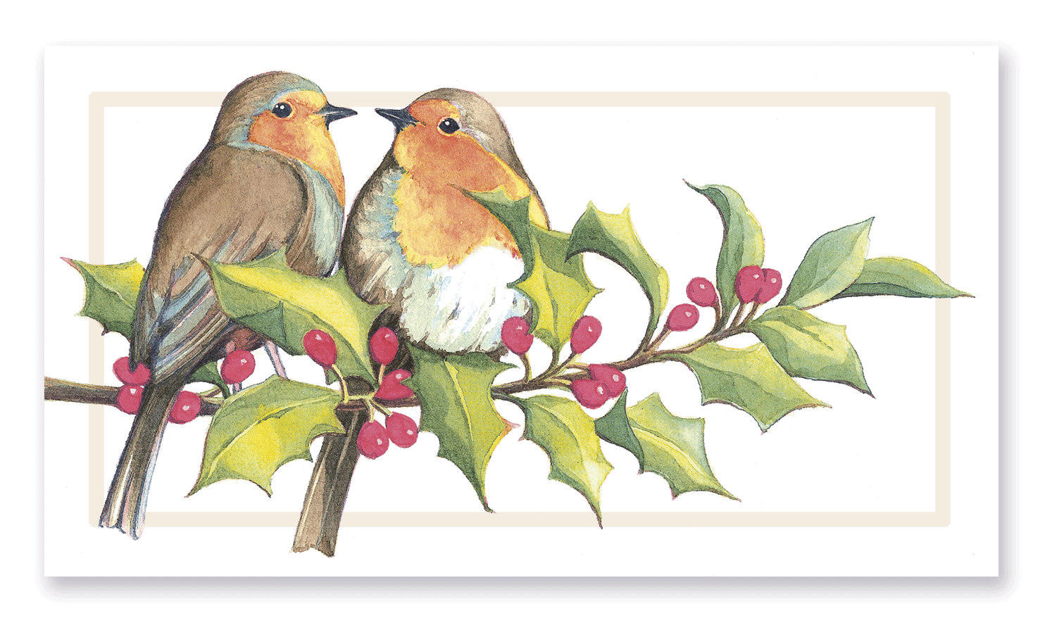 Christmas Robins in watercolours