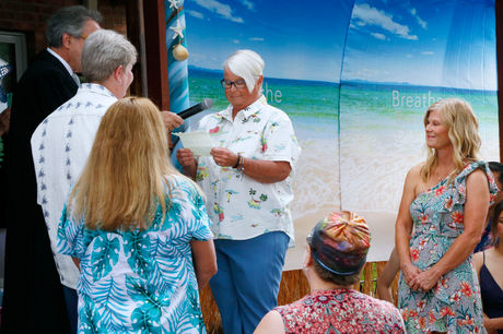 Outdoor wedding ceremony  photo