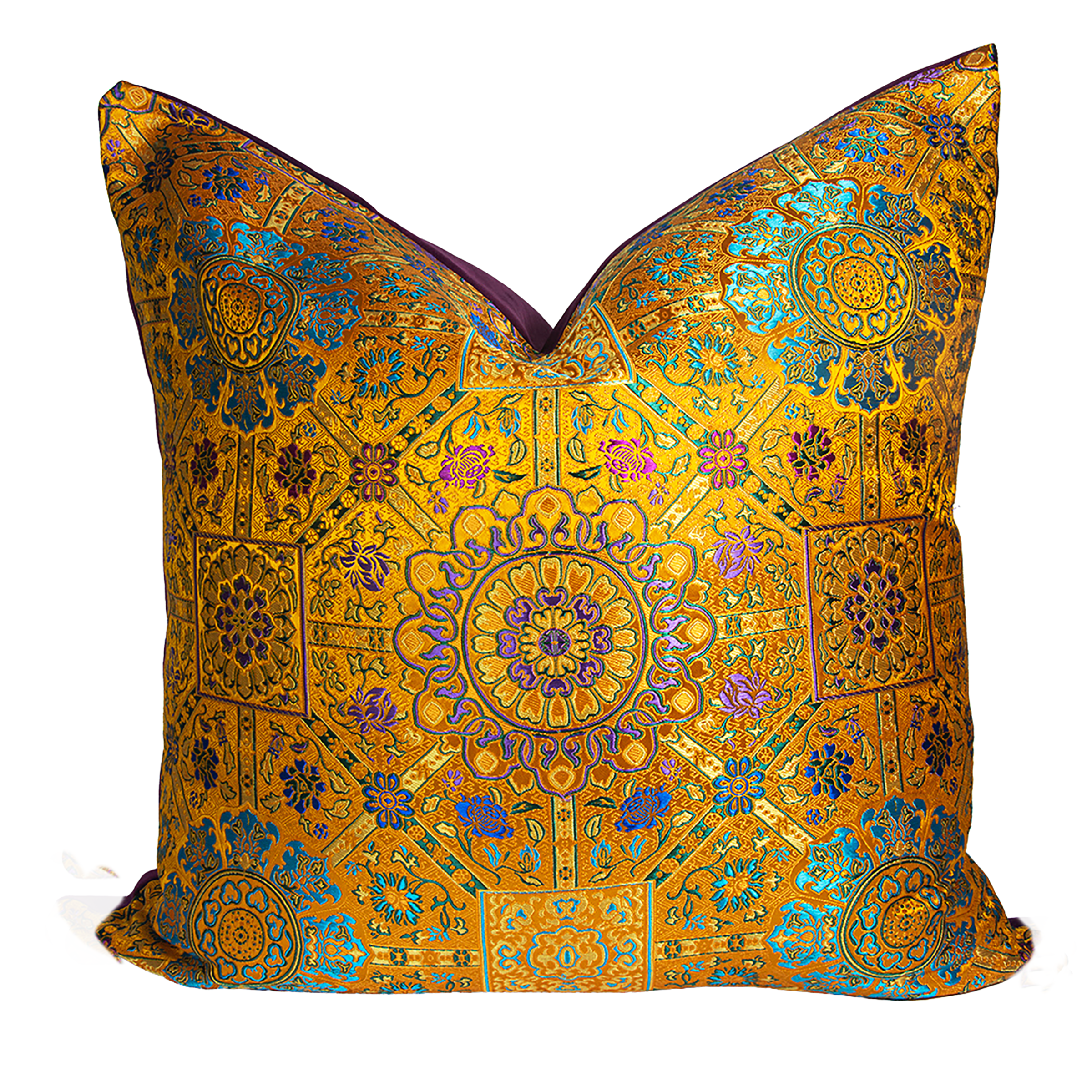 GOLDEN SILK "TIBETAN" CLOTH" MEDITATION PILLOW