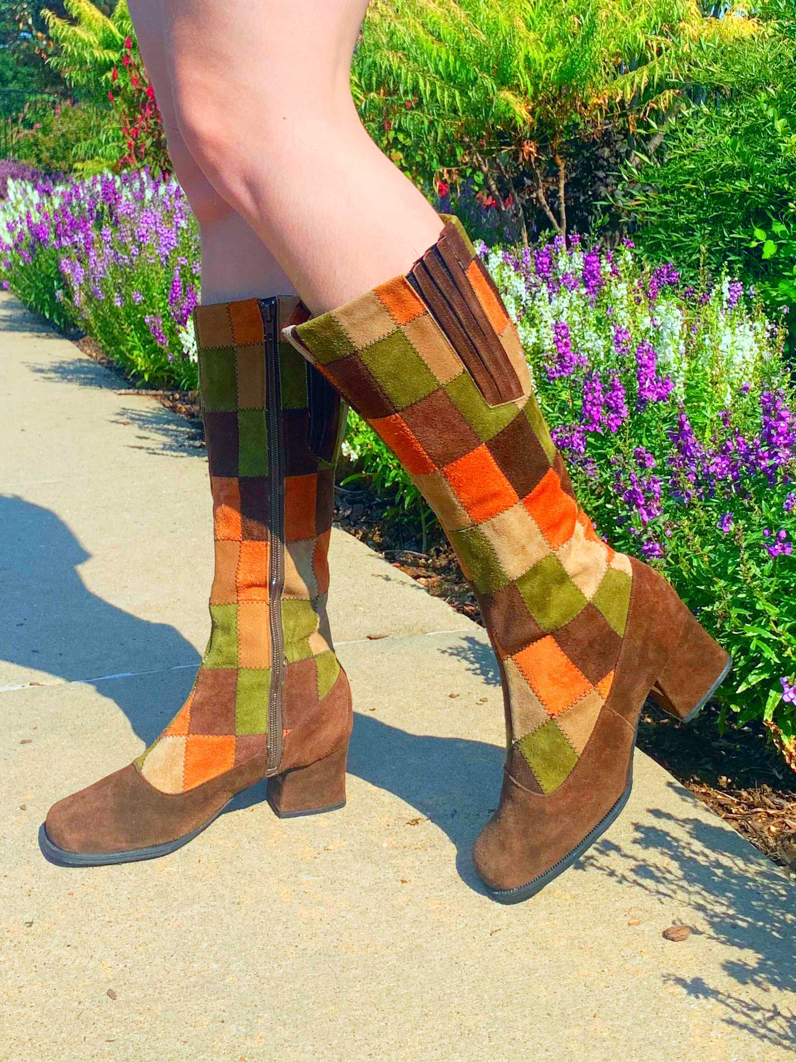 Rare Vintage Patchwork Gogo Boots