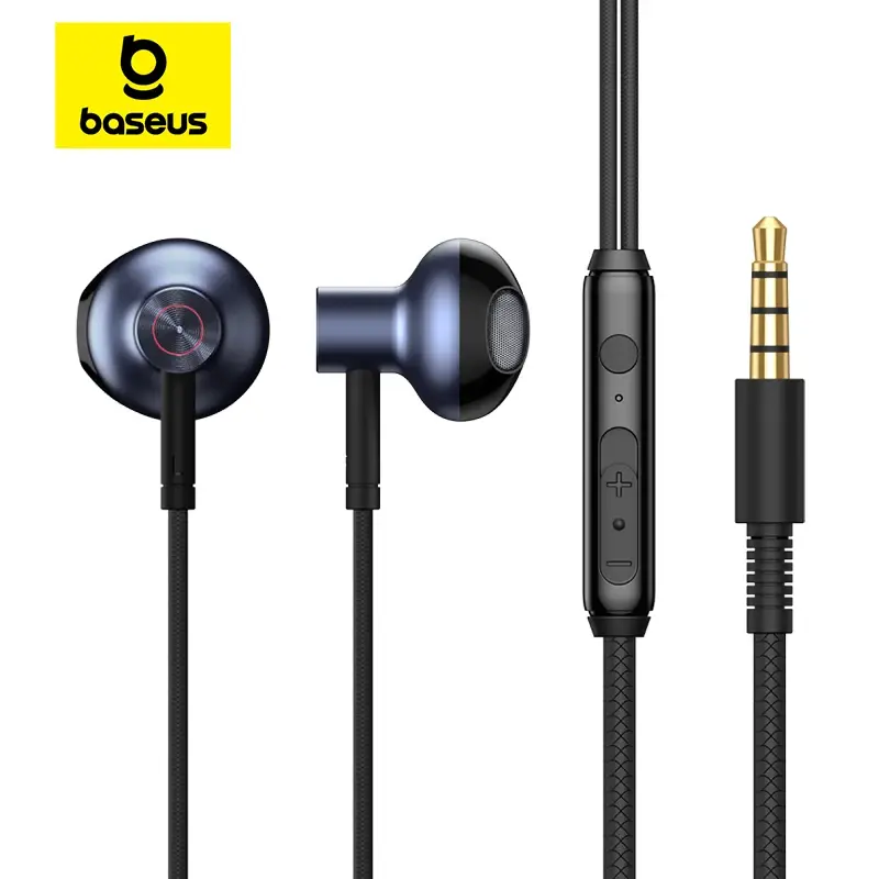Miniatura: Baseus H19 Earphone Stereo Headset In-Ear Earbuds 3.5mm Jack Wire Earphone