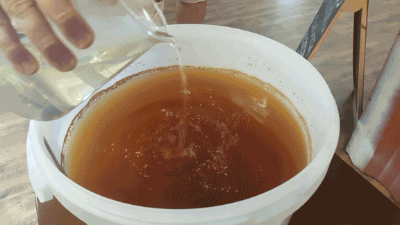 Processo de clarificação da cerveja usando gelatina.
