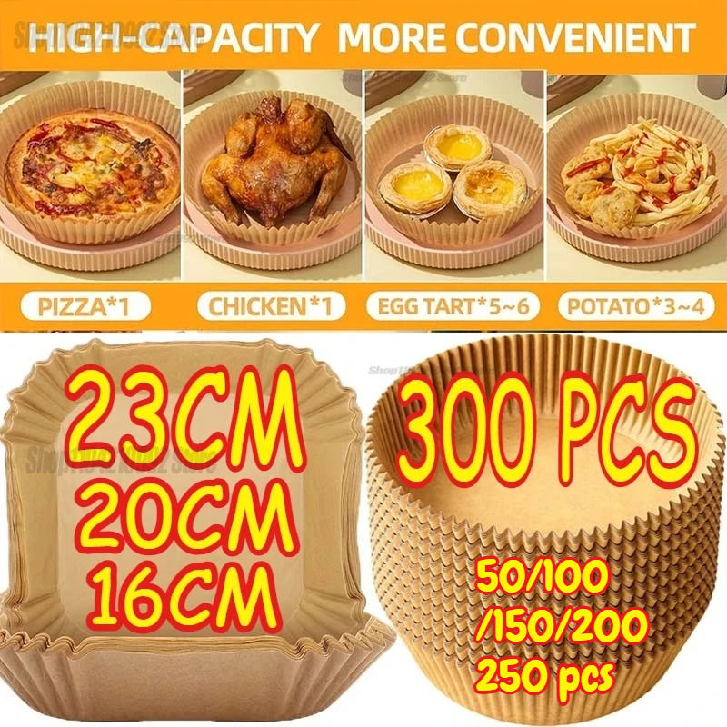 Cooking Paper Air Fryer Disposable Paper Square Round Baking Barbecue Plate NonS