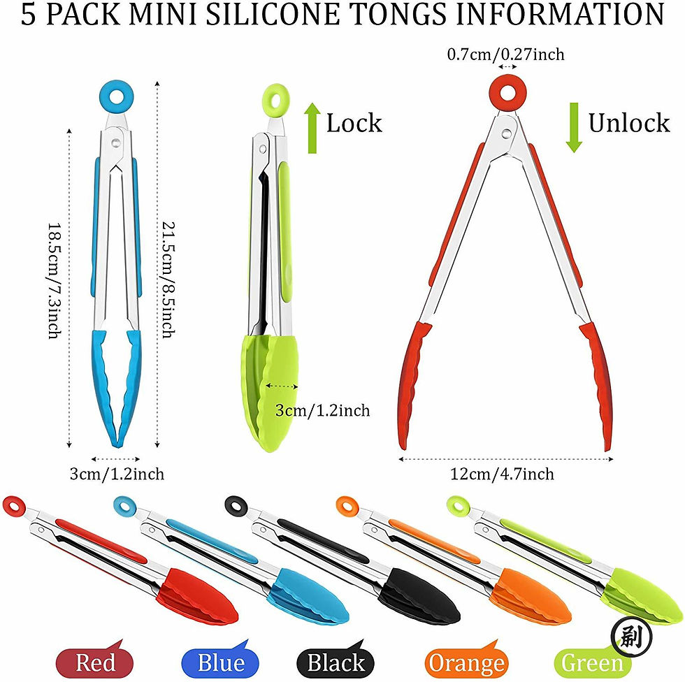 Miniatura: Choose Your Perfect Tongs: 7" (Precise) / 9" (All-Purpose) / 12" (BBQ) - All wit
