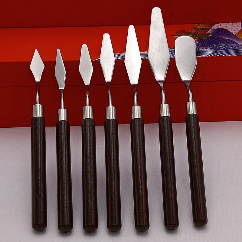 Miniatura: 1/3/5/7PCS Watercolor Mixed Art Oil Painting Scraper Set Wood Stainless Steel Go