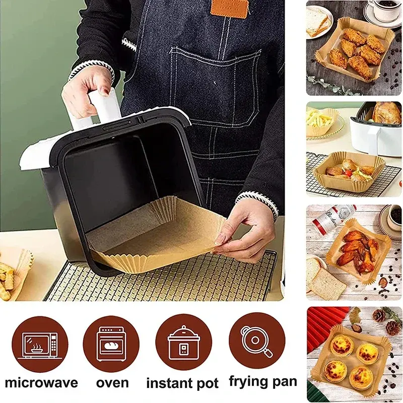 Miniatura: Extra Large Thickened Air Fryer Accessories Airfryer Baking Paper Disposable Pap