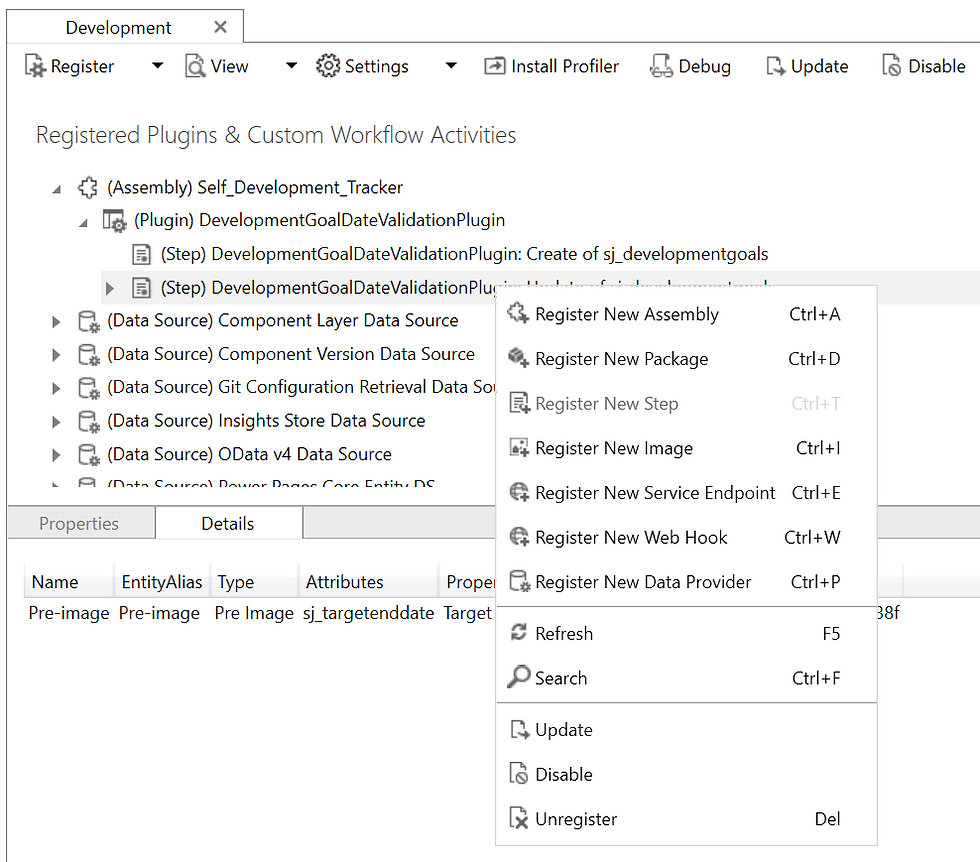 Right clicking on a step within the Plugin Registration Tool, where you are presented with a number of options, one being 'Unregister'.
