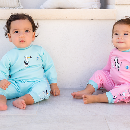 Splash About baby wetsuit with thermal neoprene and zip fastening for swimming lessons and pool sessions