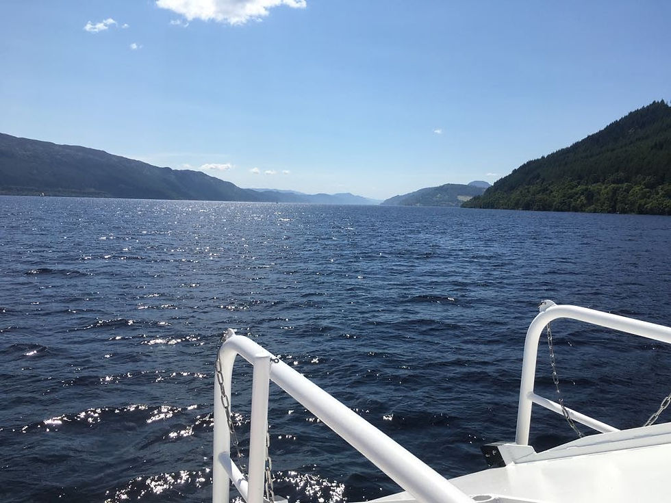 Boat tour of Loch Ness on a sunny day