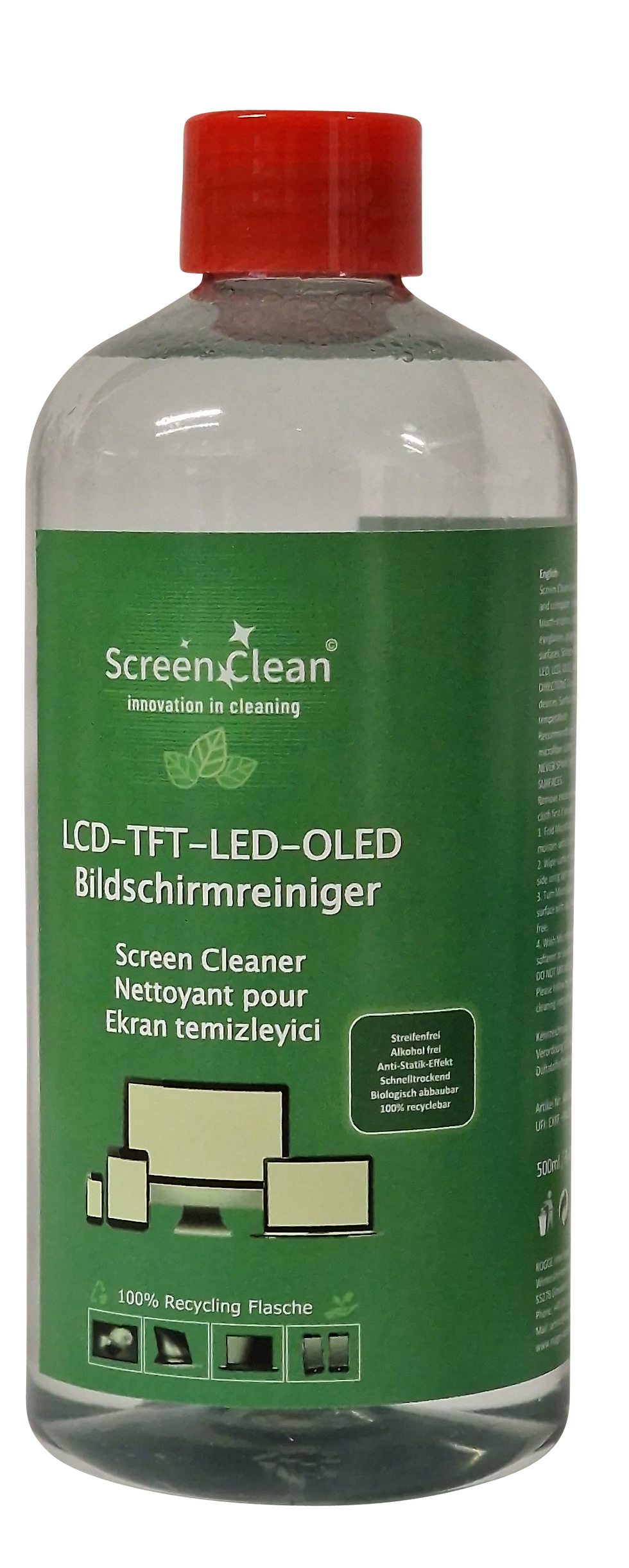 Miniaturbild: ScreenClean© 500ml  inkl. 3x ROGGE PREMIUM PROAKTIVE Microfasertücher