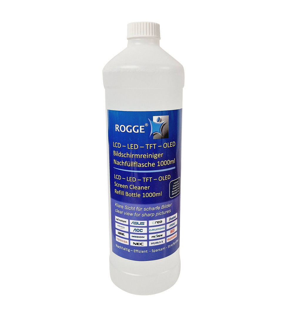 Miniaturbild: ROGGE Screen Cleaner 1.Liter Nachfüllflasche + 3 Prof. Microfasertücher 38x40cm