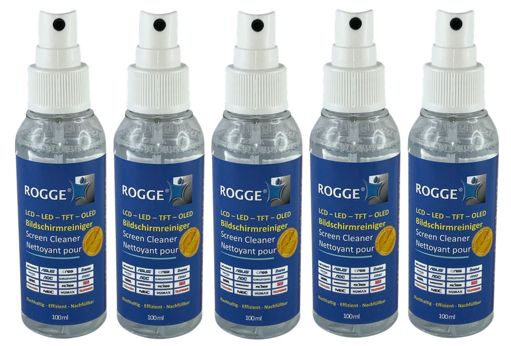 5x100ml Screen Cleaner + 5x Microfasertuch 40x40cm. NEUES WELTKLASSE TUCH