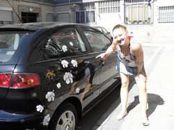 Seat con hibiscos
