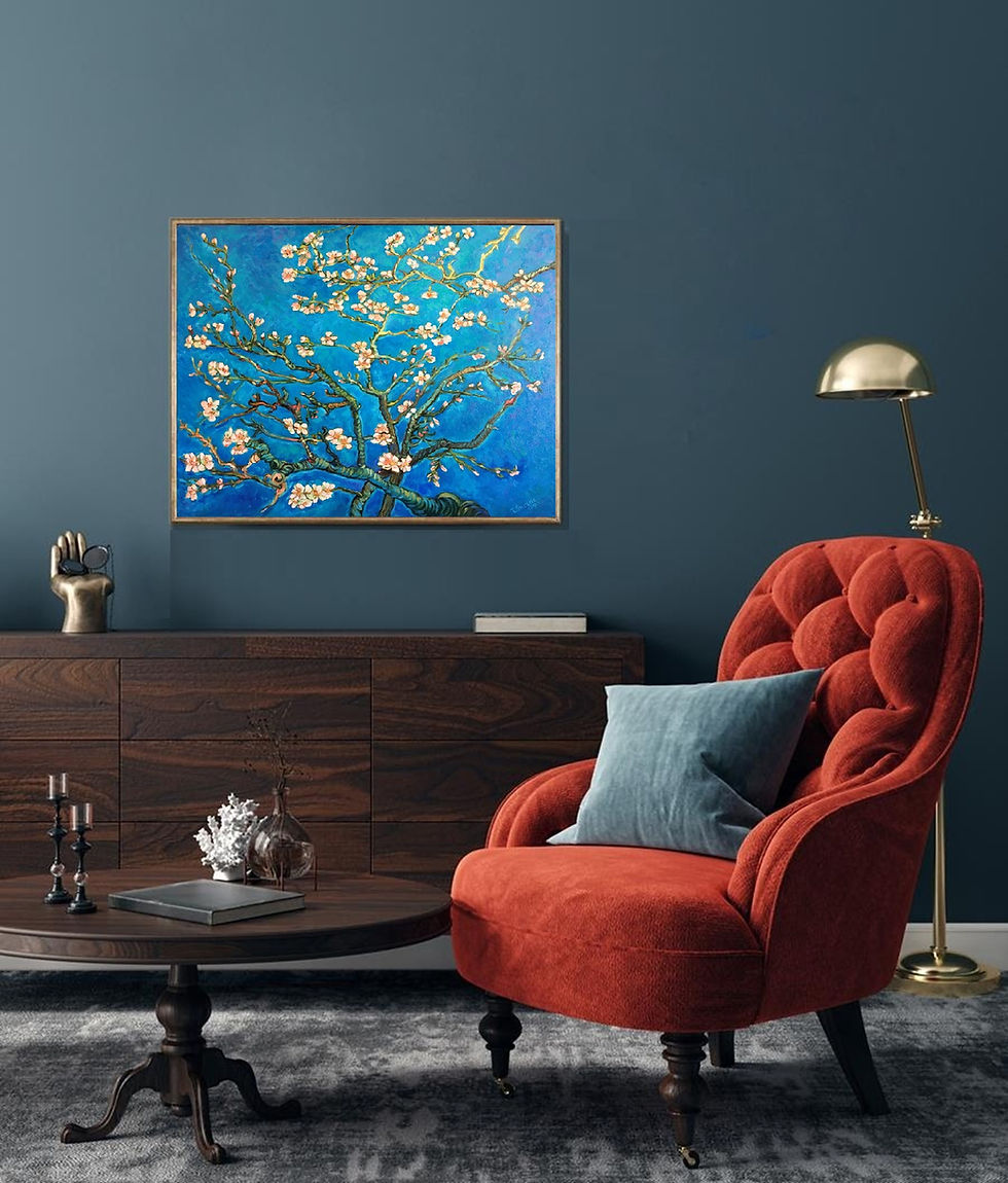 Thumbnail: Almond blossoms by Van Gogh.  Original oil painting in situ