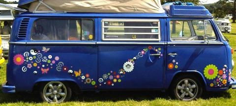 Thumbnail: Hippy Van con flores, hadas y símbolos Yin-Yang 24 folios