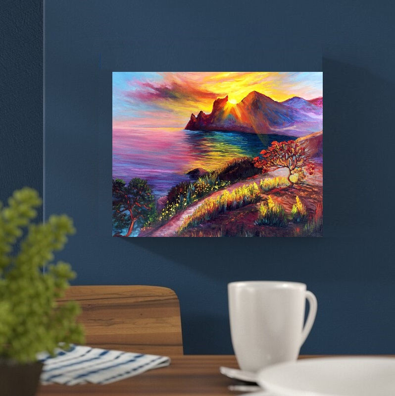 Thumbnail: Mountains at sunset without frame