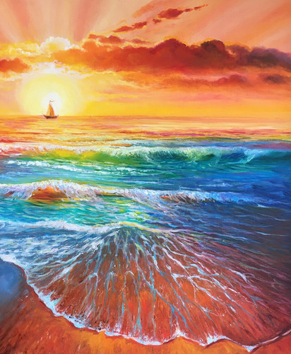 OBK ART. Seascape Magic Sunset I Olga Begisheva Art